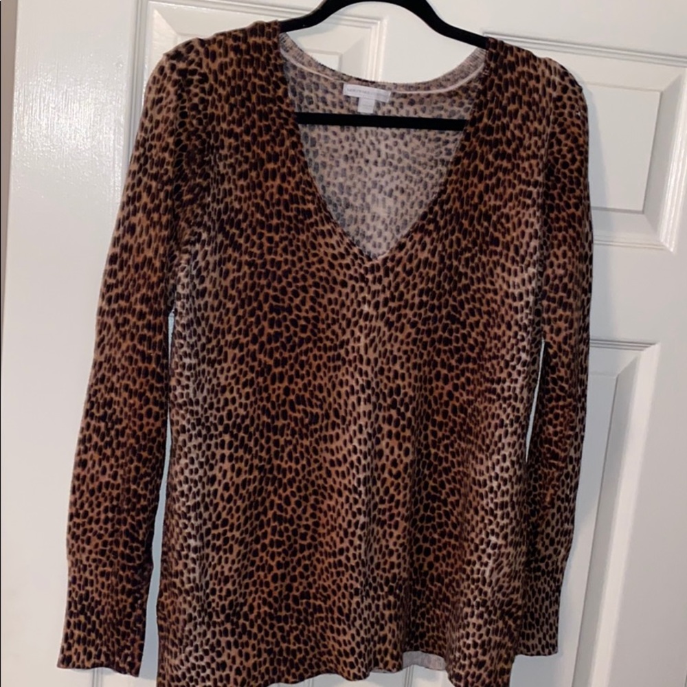 Leopard Print V-Neck Sweater